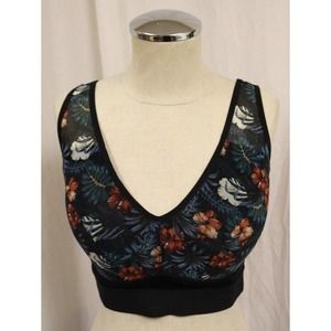 Rhonda Shear Bra Large Padding not removeable Leaf Flower Design